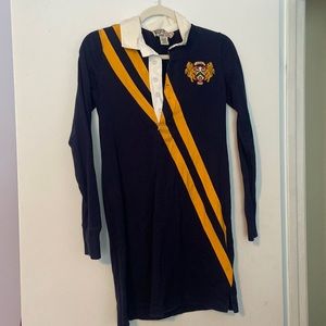Blue and gold rugby dress
